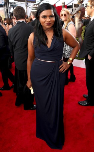 Mindy! Oh, how I love Mindy Kaling! This David Meister dress is absolutely perfect on her.
