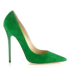 Jimmy Choo ANOUK Emerald Suede Pointy Toe Pumps