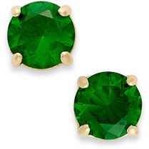 kate spade new york Earrings, 12k Gold-Plated Green Crystal Round Stud Earrings