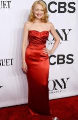 Patricia Clarkson arrives in this perfect red Dolce & Gabbana gown at the 2014 Tony Awards Red Carpet.