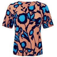 THE HUT GLAMOROUS WOMEN'S BRIGHT FLORAL BOX TOP - BLUE