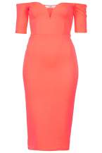 TOPSHOP Off the Shoulder Neon Bodycon Dress by Oh My Love